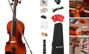 Violin Size Kids Fiddle Full Set, Half-Size Acoustic Violins 1/2 Gradient Red