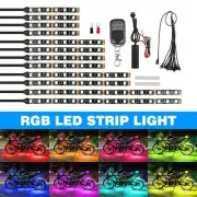 Waterproof Under Glow Lights Strip Neon Kit APP Control 12Pcs Motorcycle RGB LED