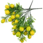 2pcs Artificial Lemon Branches Fake Fruit Decor for Home and Garden