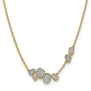 14k Yellow Gold 1/2 Ct. Lab Grown Diamond VS/SI+ G+ 16 inch Fancy Cluster Necklace