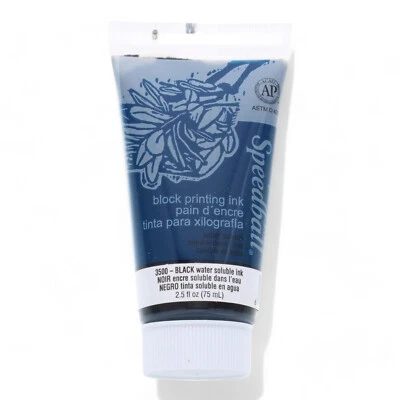 EcoPrint Black Water-Soluble Ink - 2.5oz - Non-Toxic, Easy Clean, Block Printing