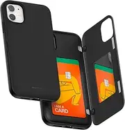 Goospery iPhone 11 Wallet Case with Card Holder, Protective Dual Layer Bumper Phone Case (Black) IP11-MDB-BLK
