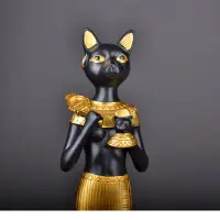 在飛比找蝦皮購物優惠-閨蜜結婚禮物歐式創意梳妝檯裝飾品埃及貓神擺件家庭守護神占星師