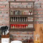 Wall Mounted Kitchen Spice Jar Storage Organizer Rack 4 Tier Wood Floating Shelf
