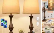 Touch Lamps for Bedrooms Set of 2 - Nightstand Table Lamp with USB C+A, 3 Way