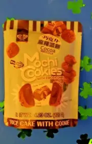 3 PACK COCOA FLAVOR MOCHI COOKIES W/COCOA CHIPS , 423 oz/120g EACH