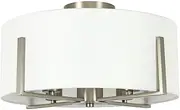 Beacon Lighting Knox 4 Light Close to Ceiling Drum in White with Nickel Details