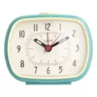 Leni Retro Vintage Rectangle Bedside Analogue Beep Alarm Clock Smokey BLU