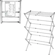 BLACK+DECKER BXAR0002GB Extendable Compact Clothes Airer, Cool Grey, 7.5M Drying Space