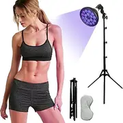 Ta-N-Ning Lamp, Foldable Solarium Light Ta-N-Ning Device with Eye Mask, 18Pcs LED Adjustable Stand Multi-Angle Irradiation Self Ta-n-ning Machine with Tripod for Face, Body