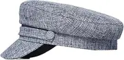 [qwmvhfg] Beanie hat， Europe and The United States Versatile British Cotton Hemp Beret Spring and Summer Men and Women Navy HAT