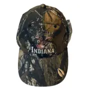 Deer Hunter State of Indiana Ball Cap Mossy Oak Camo Hat Adj Hook & Loop OSFM