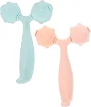Ipetboom 2Pcs Multifunctional Face Massage Roller Portable Lifting Tightening Massage Tool for Neck Arm and Leg Muscle Relaxation Ergonomic Design for Easy Operation
