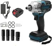 Leona Co 18V MAX Cordless Impact Wrench Kit Driver Brushless Rattle Gun, 1/2", Includes Battery, Charger