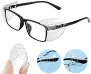 4 Pairs Clear Eye Goggles Side Shields Protection Universal Flexible For Glasses