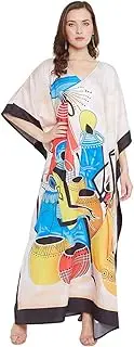 [Oussum] Ladies Kaftans Kimono Maxi Style Dresses Long Printed Caftan Beach Dress Women Plus Size Evening Gown