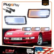 For 90-96 Nissan 300ZX Z Z32 Clear Switchback LED Front Bumper Signal Lights 2X (for: Nissan)