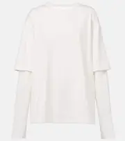 [Aya Muse] Aya Muse Layered cotton jersey top AU 14 white