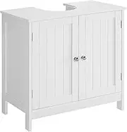 Pedestal Sink Storage Cabinet, Under Sink Cabinet with 2 Doors & Storage Shelf, Under Bathroom Sink Cabinet, Pedestal Sink Storage for Bathroom, White