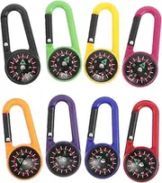 Kisangel Carabiner Compass Set Mini Compass Hook for Hiking Backpack Boys and Girls Outdoor Activities