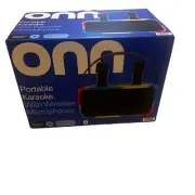 Onn. Portable Bluetooth Karaoke with Wireless Microphones 9 HR Playtime New