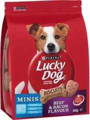 LUCKY DOG Adult Dog Treats Mini Beef and Bacon 800G