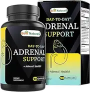 Best Naturals Day-to-Day Adrenal Support Supplements - 90 Veg Capsules - Made with Ashwagandha, L-Tyrosine, Magnesium, Rhodiola & Holy Basil & Bioperine