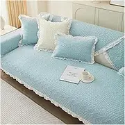 Solid Color Cotton Sofa Cover Non-Slip Universal Sofa Towel for Living Room Removable L Shape Couch Cushion Furniture Protector(A2,90x90cm 1pcG)