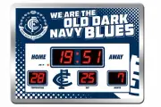 AFL LED Scoreboard Clock - Carlton Blues - 45x33cm - Time Temp Date