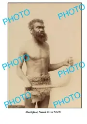 OLD ABORIGINAL LARGE PHOTO BOOMERANG MAN NAMOI RIVER