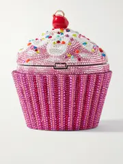 [Judith Leiber Couture] Judith Leiber Couture - Cherry Cupcake Crystal-embellished Silver-tone Clutch - Pink - One size One size Pink