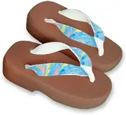 Hajime(一歩) [One Step] [Hajime] Geta Geta Clogs, Soft and Water Resistant, Made of Sponge, XXS Gradeflower x Blue (Gradeflower x Blue/XXS), Gradiene Flower × Blue, XXS(16.5cm)