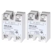2 Pcs SSD-25DA 3-32V DC Input to 24-380V AC Output Solid State Relay AC 25A