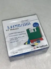 Radio Shack Color Coded 10 Pack Floppy 3.5" Diskettes 1.44MB/2HD NEW SEALED