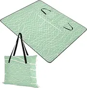 Yoogain Picnic Essentials Sandproof Picnic Picnic Accessories Outdoor for 8 to 10 Adults Summer Gift Minimalist Green Water Wave 60x80in