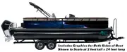Neon Retro 80's Disco Blue Graphic Kit Decal Fishing Boat Wrap Pontoon Vinyl