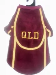 QLD State of Origin Fleece Dog Coat in 4 sizes . Hand made.