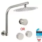 KYLINS Brushed Nickel 10" Round Rain Shower Head Swivel Gooseneck Arm Mixer Taps
