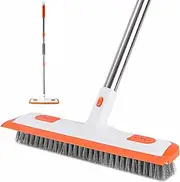 ONEKEYI Scrub Cleaning Brush with Long Handle, 2 in 1 Adjustable Retractable Floor Scrub Brush Suitable for Cleaning Bathrooms Bathtubs Kitchen Tiles Living Rooms Swimming Pools Corridors Deck
