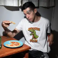 在飛比找Yahoo!奇摩拍賣優惠-JURASSIC PIZZA 中性短袖T恤 6色 侏儸紀公園