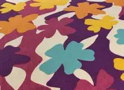 MISSONI FIESTA "HAITI" LARGE ABSTRACT FLORAL ITALIAN HAND PRINTED LINEN FABRIC