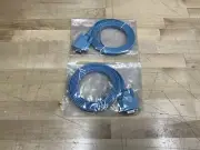 2x Cisco 72-3383-01 RJ-45 to DB-9 F Router Console 6ft Blue Cable Brand New