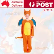 Kids Charizard Cosplay Costume Jumpsuit Boys Girls Halloween Party Outfits Dress