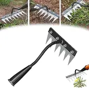Iron Weeding Rake 2.0- Iron Rake for Gardening and Weeding, 5/6/7/8 Teeth Multifunctional Heavy Duty Gardening Hand Weeder Tools, Heavy-Duty Iron Rakes, Gardening Hand Weeder Tools (8 Teeth)