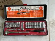 NOS Forgemaster Springfield Tool 41 PC Socket Set 1/4" & 3/8" Drive No. 2438MD