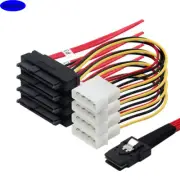MINI SAS SFF-8087 to 4 Ports SAS 8482 connection Cable with POWER for server
