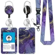 ID Badge Holder with Breakaway Lanyard, Retractable Badge Reel Name Tag, Cute...
