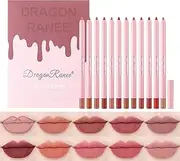 Gireatick 12 Colours Lip Liner Set, Durable Fade-resistant Lipstick, Waterproof Matt Velvet Lipstick, Professional Durable Lip Liner Set