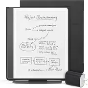 Kindle Scribe Essentials Bundle including All-new Amazon Kindle Scribe (16 GB) - Tungsten, Premium Leather Cover - Black and Power Adaptor
