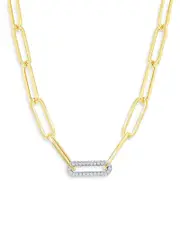 Bloomingdale's Fine Collection Diamond Paperclip Necklace in 14K White & Yellow Gold, 0.70 tcw